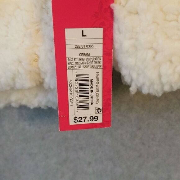 Xhilaration Happy Hanukkah White Cream Sherpa Pullover Sequins Juniors L NWT - Picture 4 of 4